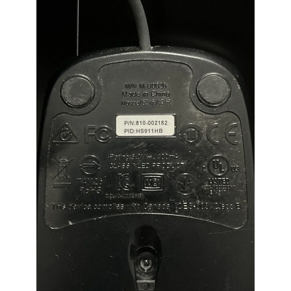 Logitech M-U0026 USB Optical Mouse Black Universal Wired 810-002182